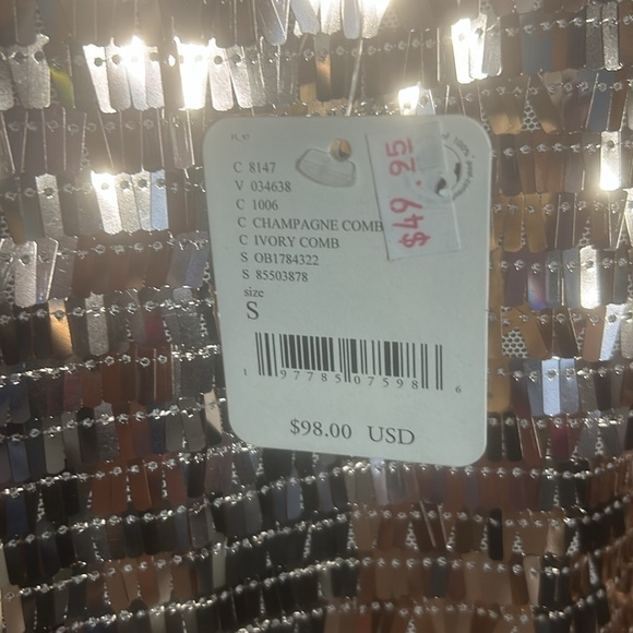 NWT Free People Champagne Gold Party Dress - Picture 5 of 5